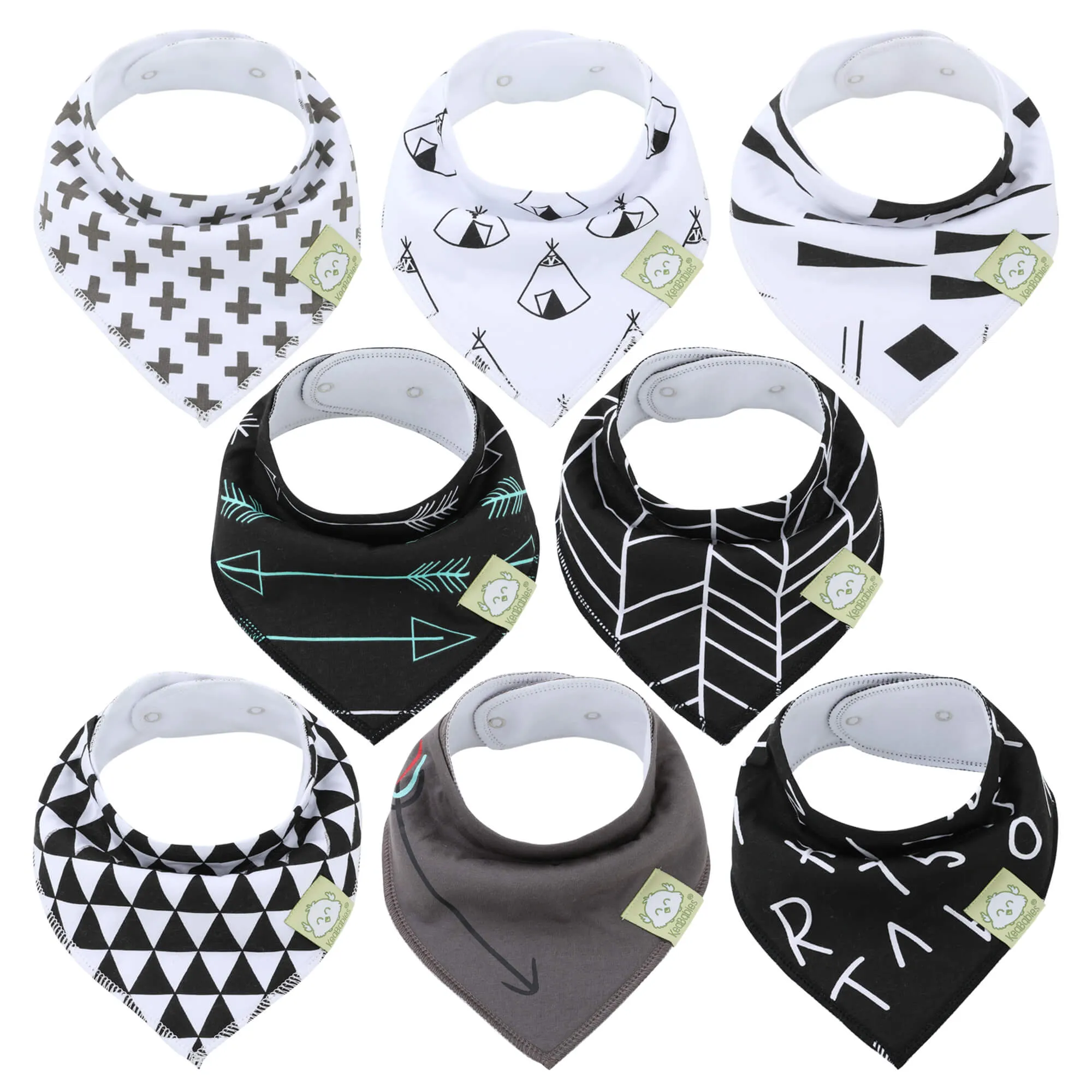 8-Pack Organic Bandana Bibs (Boy)
