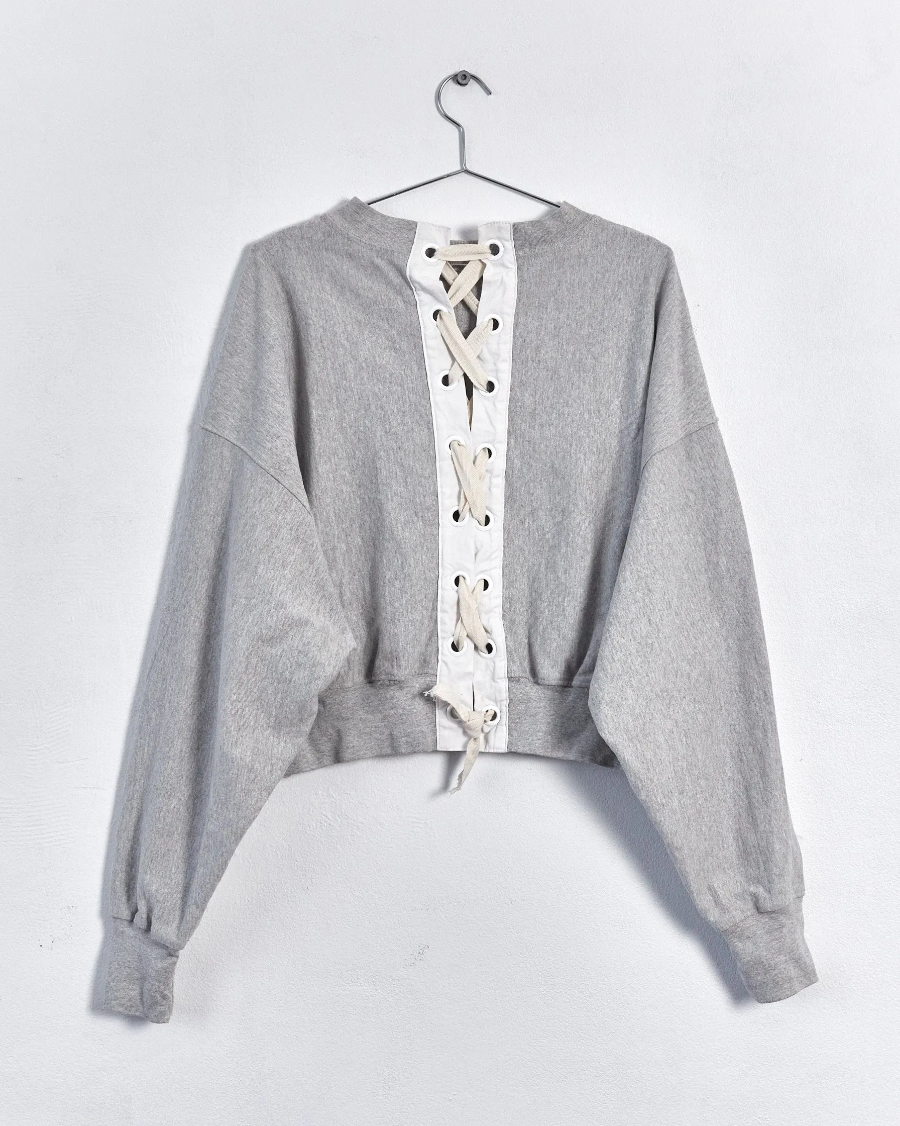 Bassike tie back sweatshirt, grey, 10-12