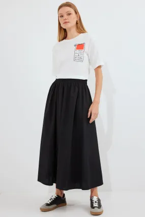 BGD Women Woman Pocket Detailed Long Skirt 8024 - Black - Avondale