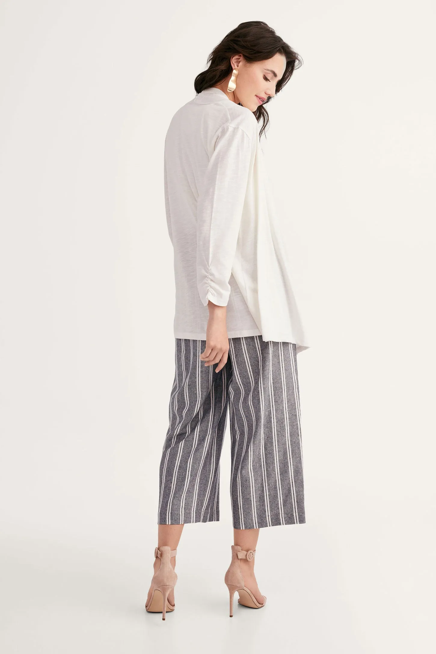 Cardigan col cascade manches 3/4 - Femme