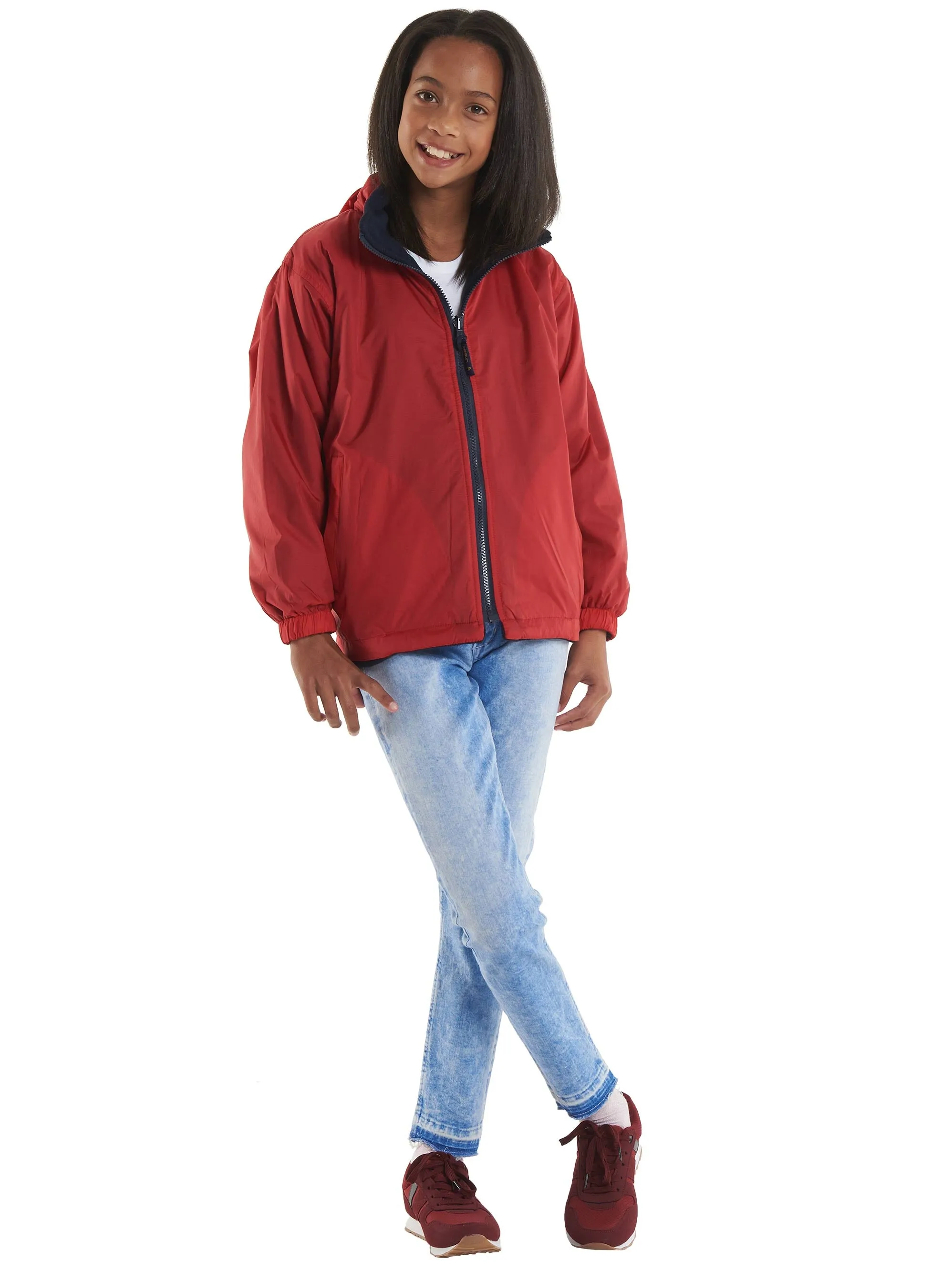 Childrens Reversible Fleece Jacket  | Red/Navy