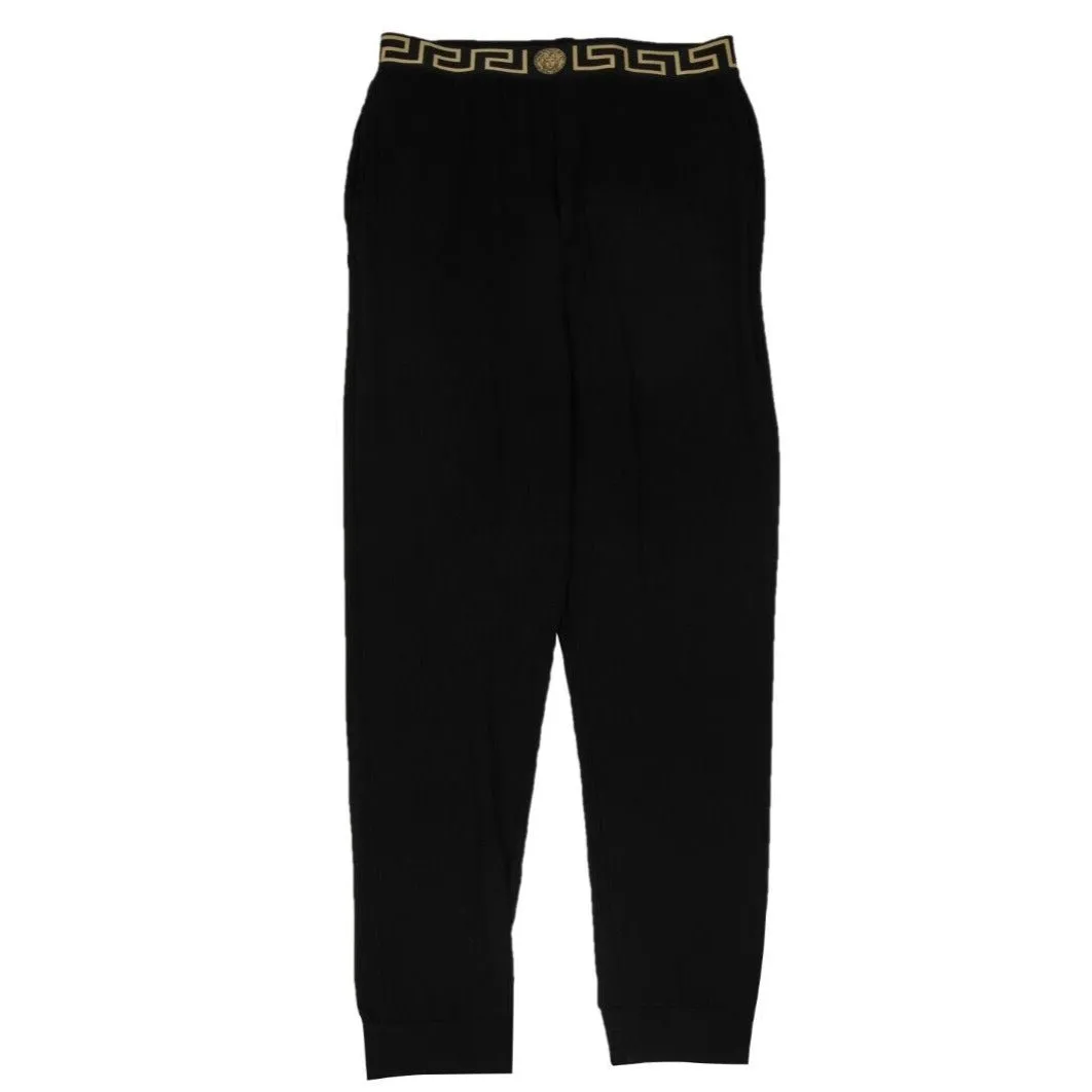Long Johns Size US XL 6 Black Gold Greca Logo Border