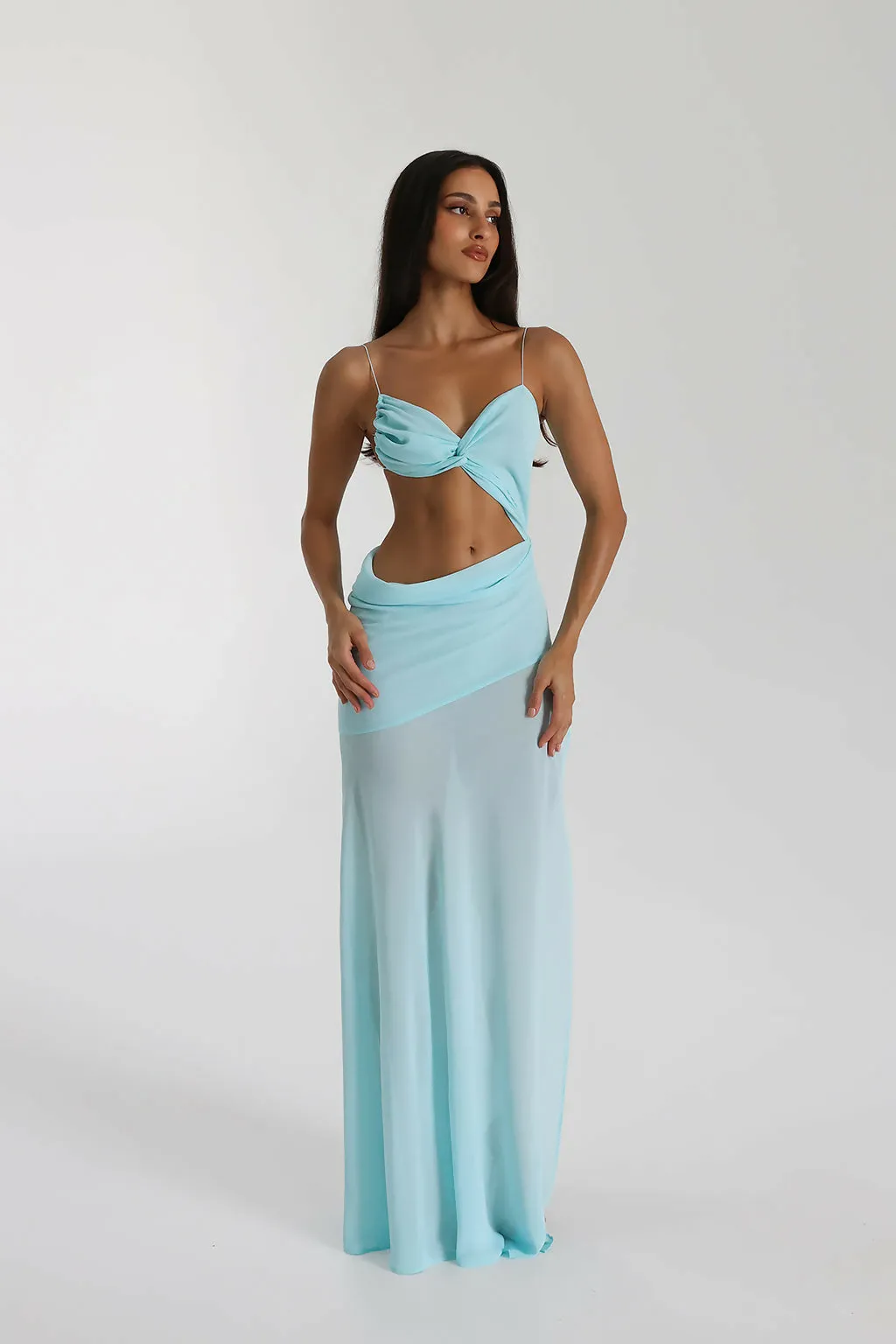 Natalie Rolt Dahlia Dress Baby Blue Size 8