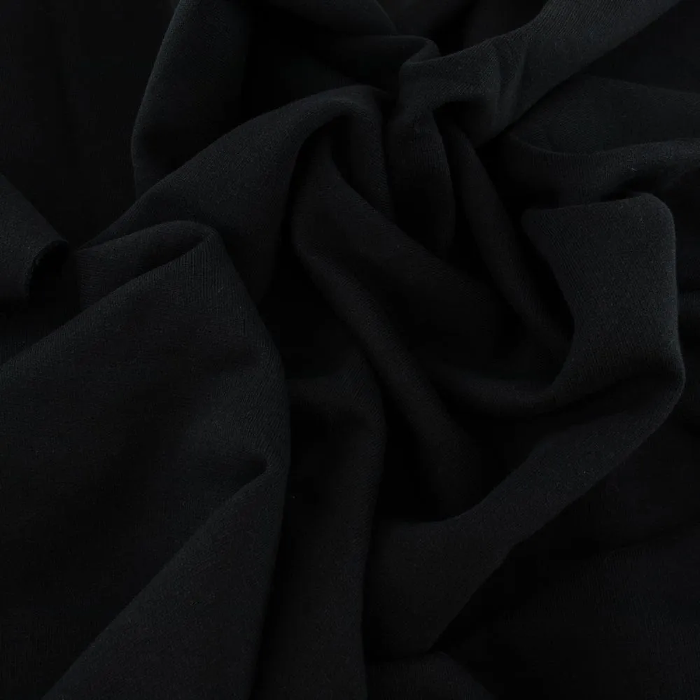 Organic Fleece Knit Fleece in Black - Birch Fabric