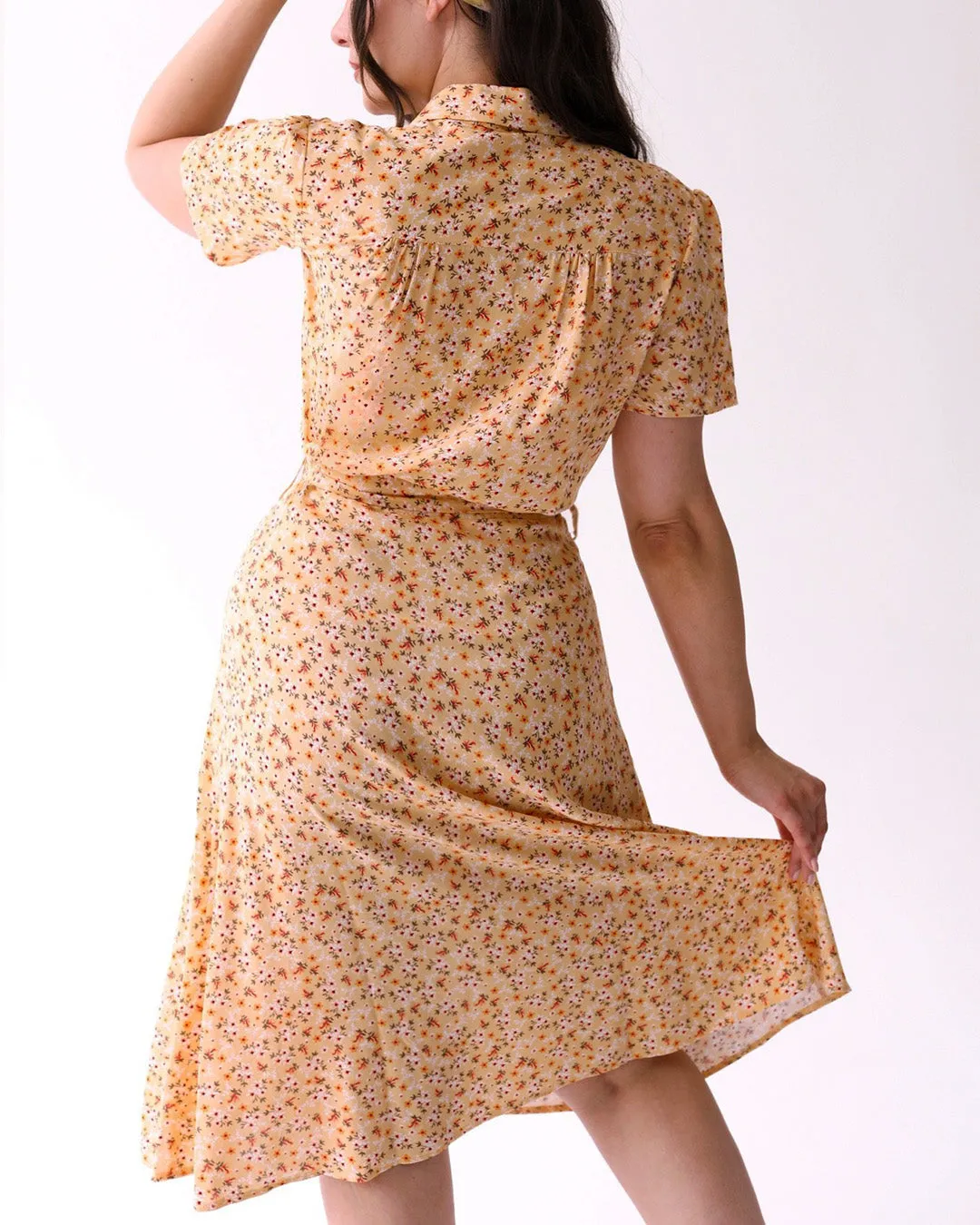 Pretty Retro 40s Shirt Dress - Summer Ditsy