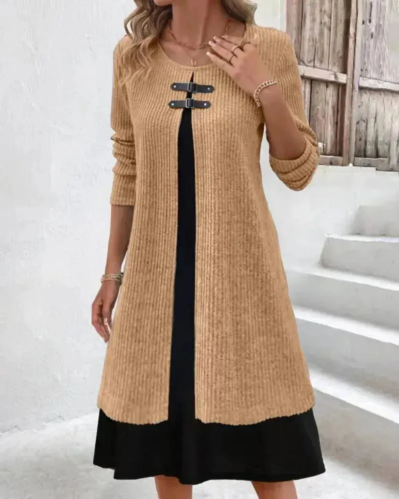 Winter Cashmere  Slim Fit Midi Flared Sweater Dress